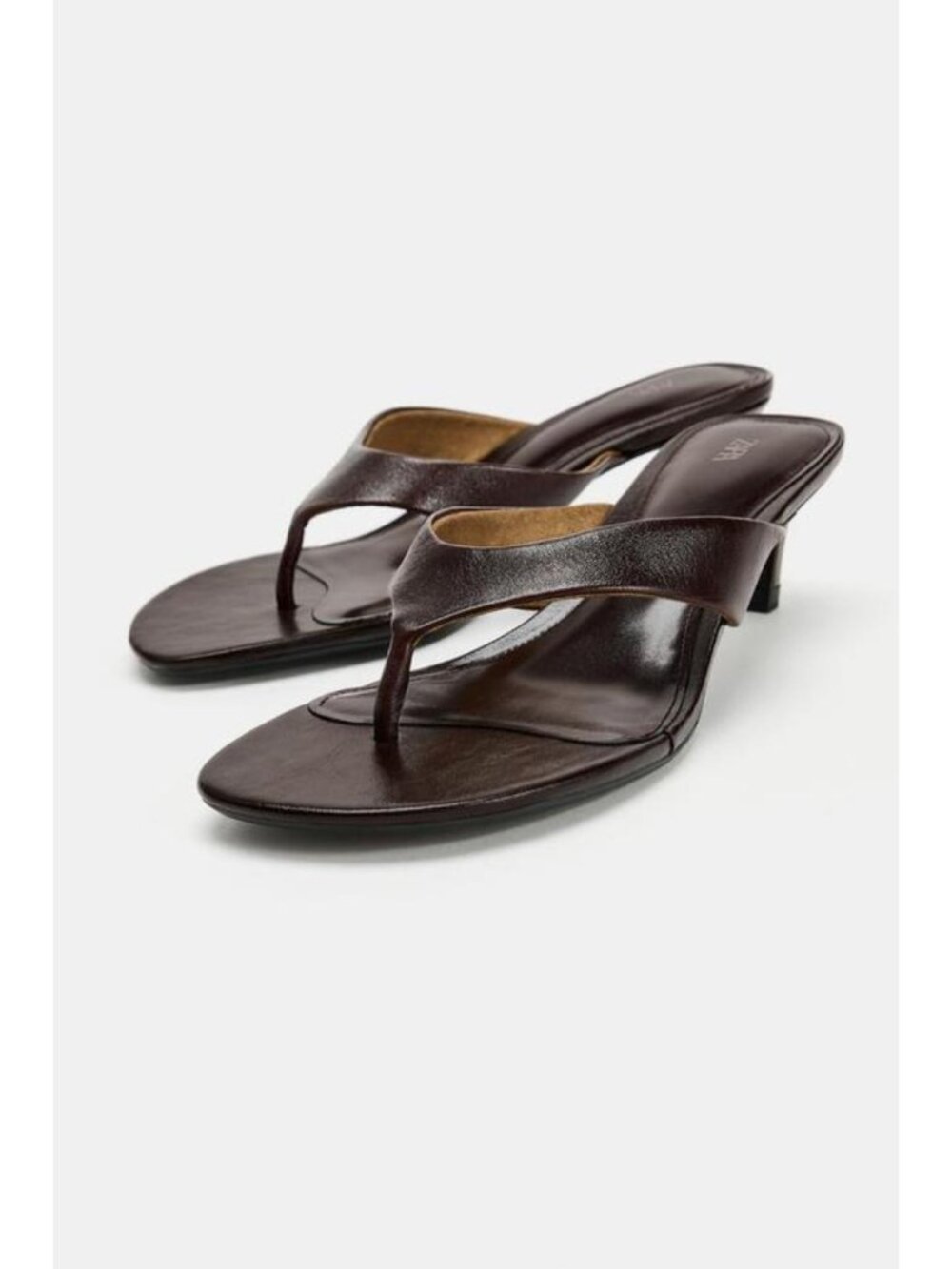 ZARA LEATHER KITTEN HEEL SANDALS 1330/810/116
